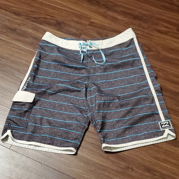 Billabong Other - Billabong Charcoal and Aqua Striped Board Shorts